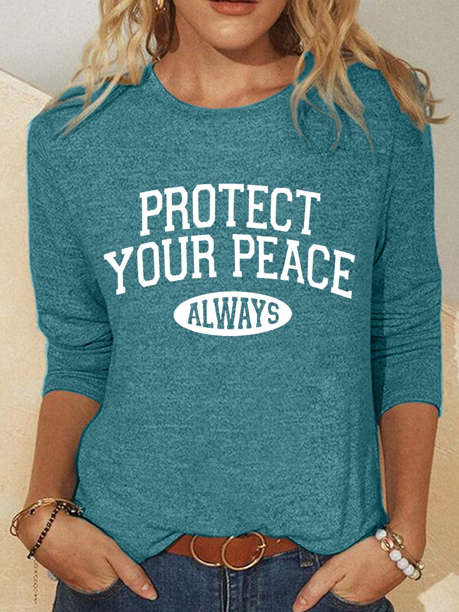 Protect Your Peace Casual Long Sleeve Shirt