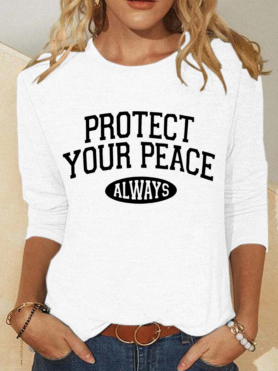 Protect Your Peace Casual Long Sleeve Shirt