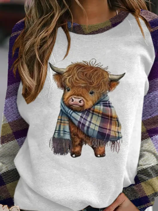 Women's West Highland Cow Print Casual Sweatshirt