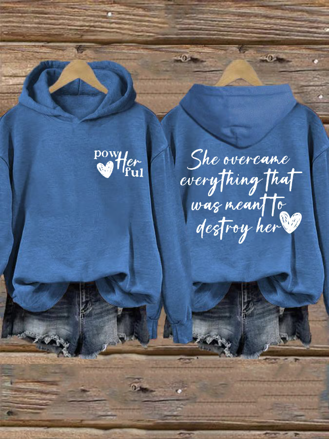 Women's She Overcame Everything That Was Meant To Destroy Her Printed Sweatshirt