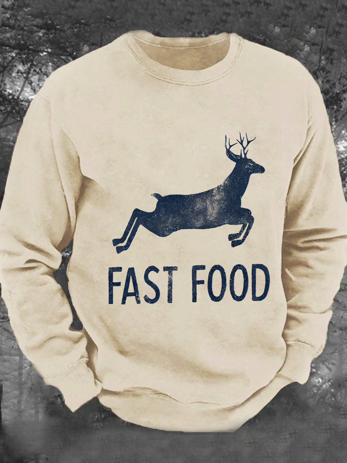 Funny Joke Hunting Fast Food Deer Men's Casual Sweatshirt