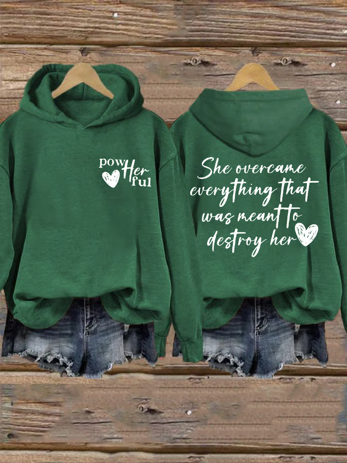 Women's She Overcame Everything That Was Meant To Destroy Her Printed Sweatshirt