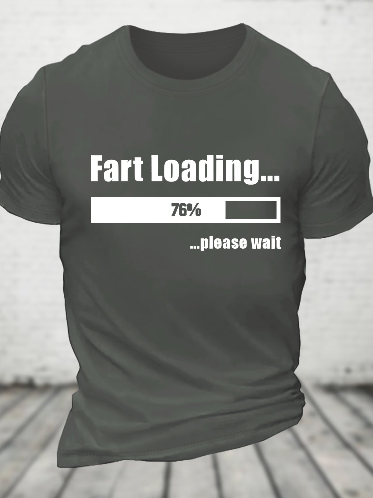 Fart Loading Funny T-shirt Humor Tee Joke Gag Cotton T-shirt