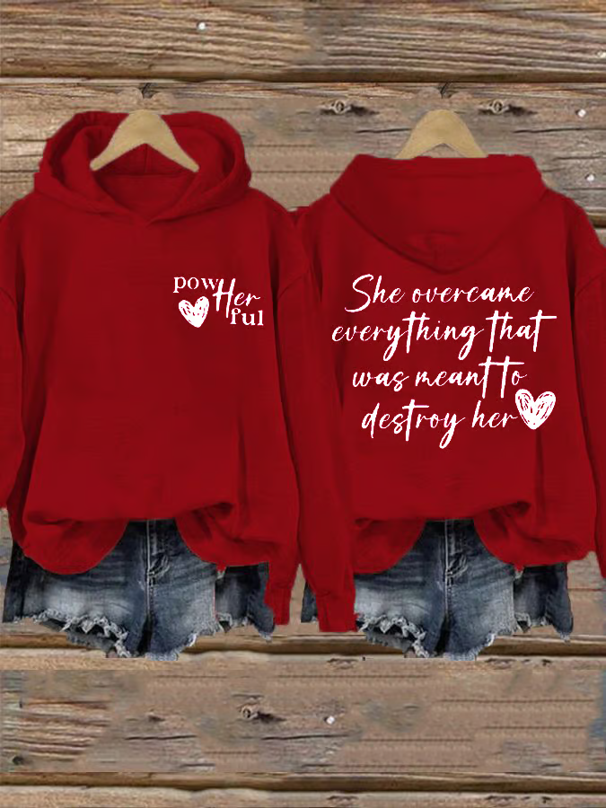 Women's She Overcame Everything That Was Meant To Destroy Her Printed Sweatshirt