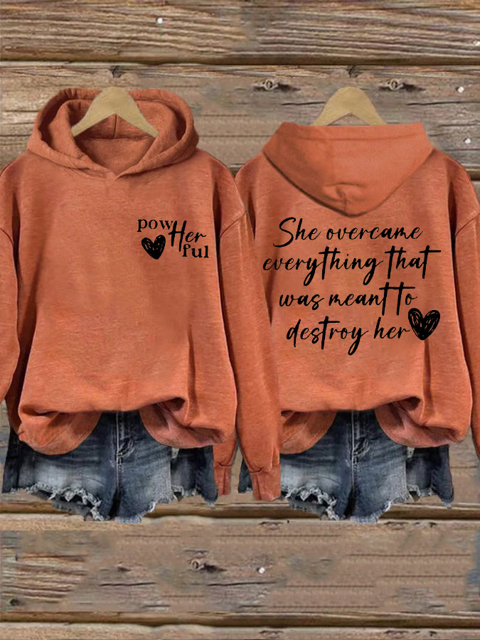 Women's She Overcame Everything That Was Meant To Destroy Her Printed Sweatshirt