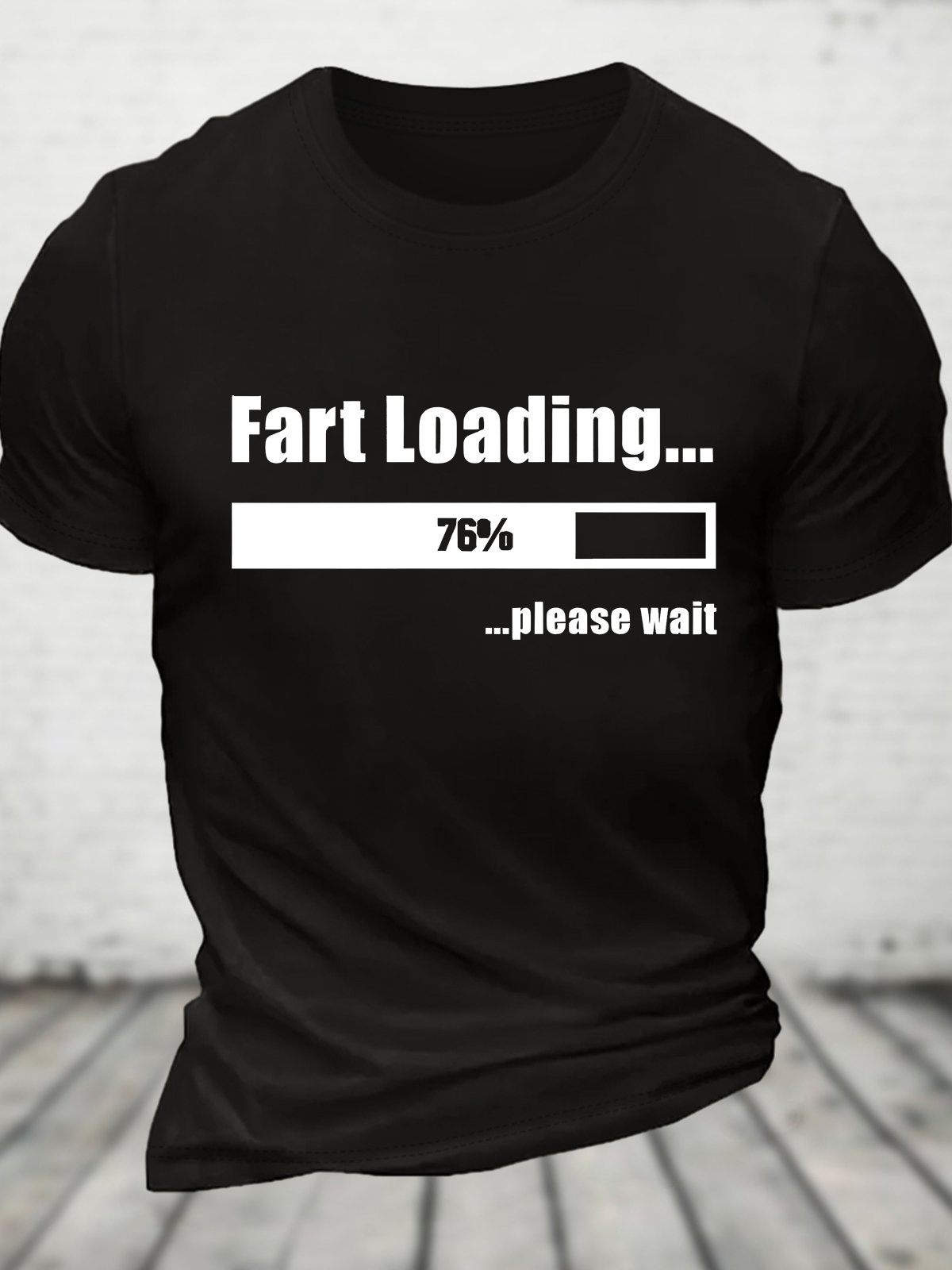 Fart Loading Funny T-shirt Humor Tee Joke Gag Cotton T-shirt