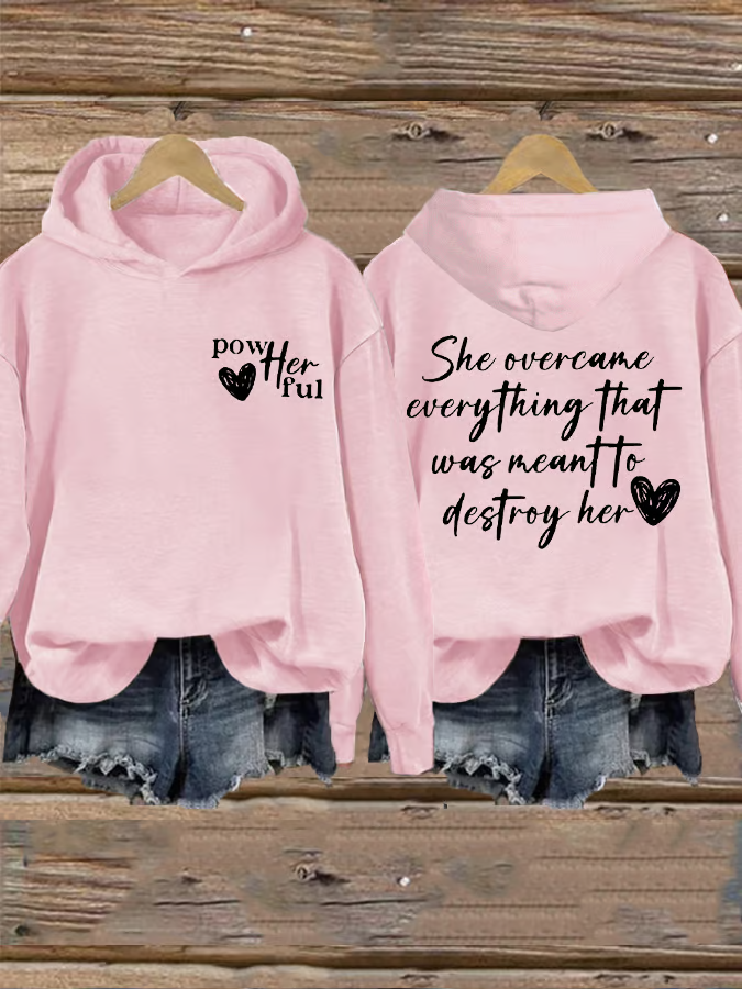 Women's She Overcame Everything That Was Meant To Destroy Her Printed Sweatshirt