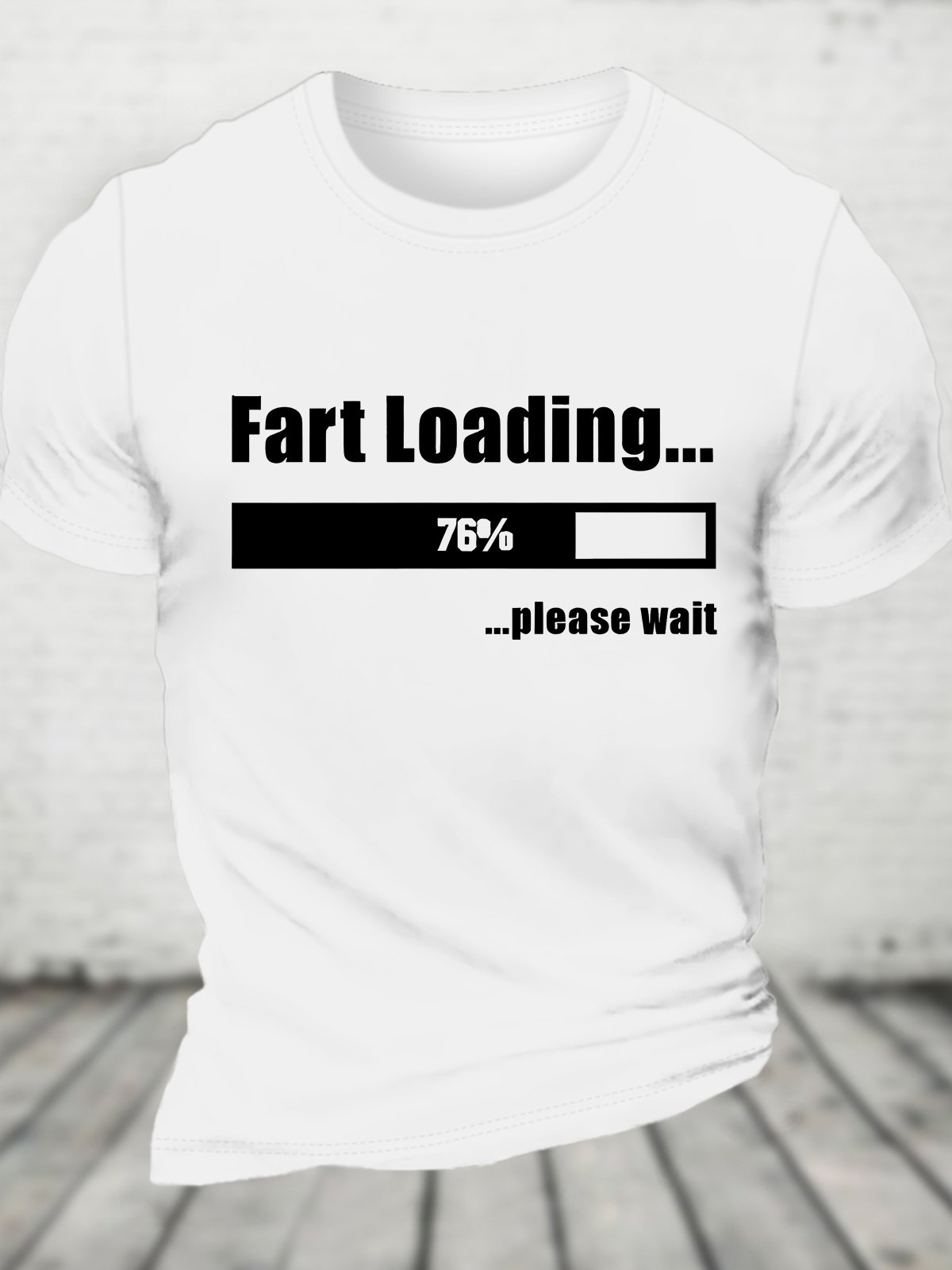 Fart Loading Funny T-shirt Humor Tee Joke Gag Cotton T-shirt