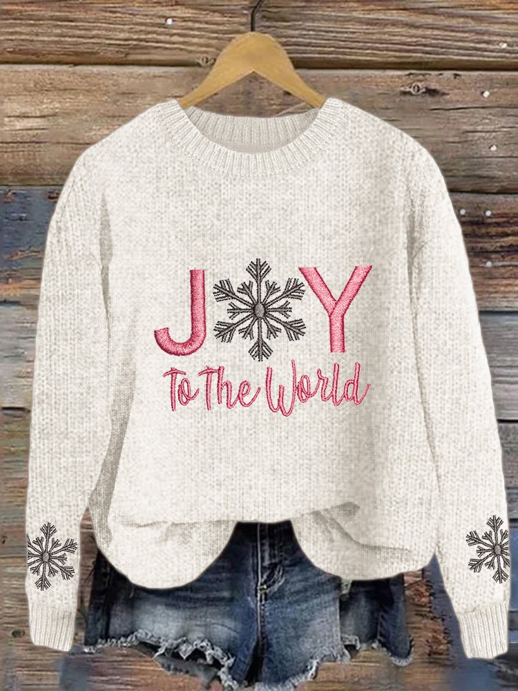 Christmas Snowflake Round Neck Sweater