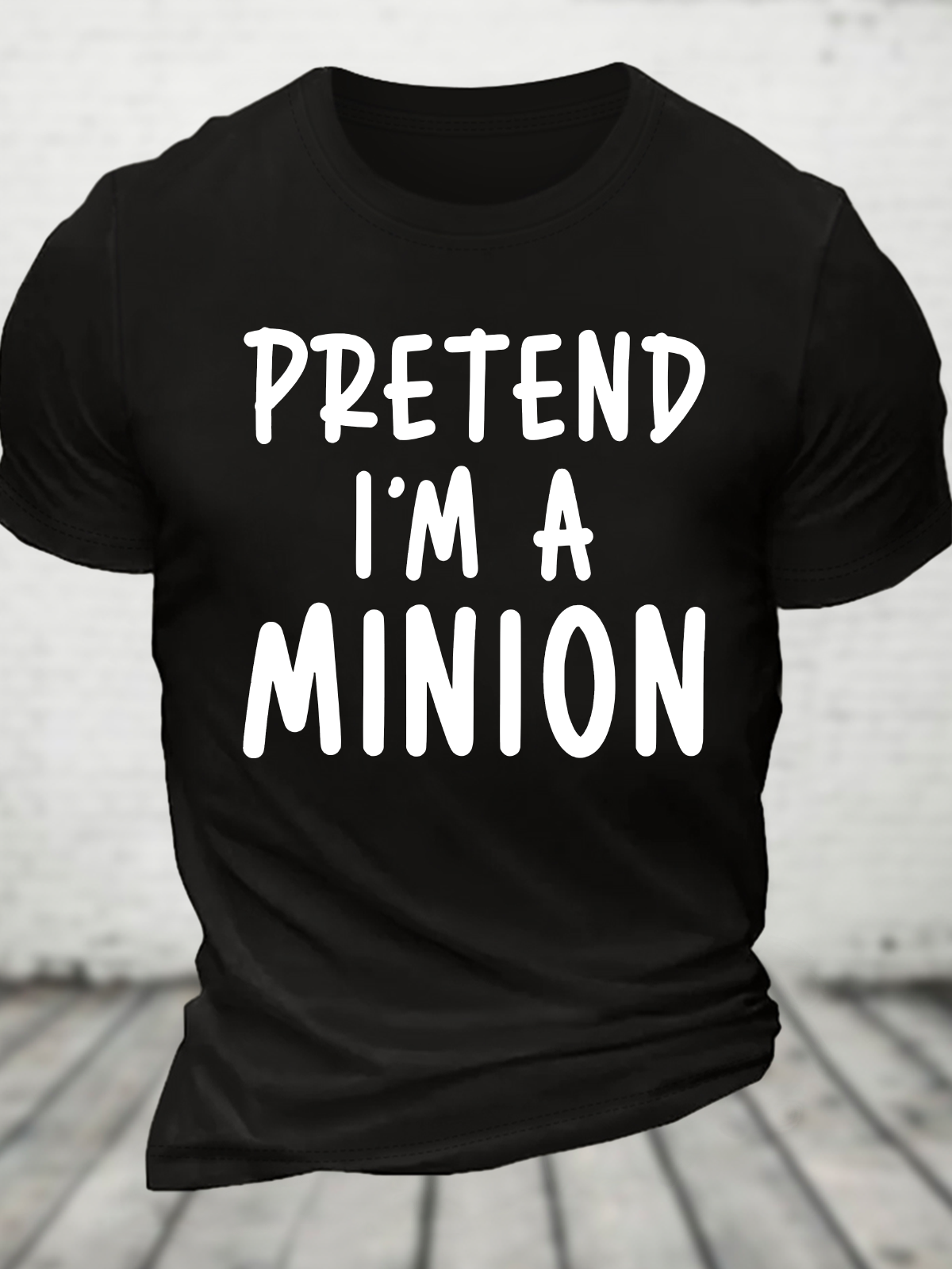 Pretend I'm A Minion Costume Party Funny Cotton T-Shirt