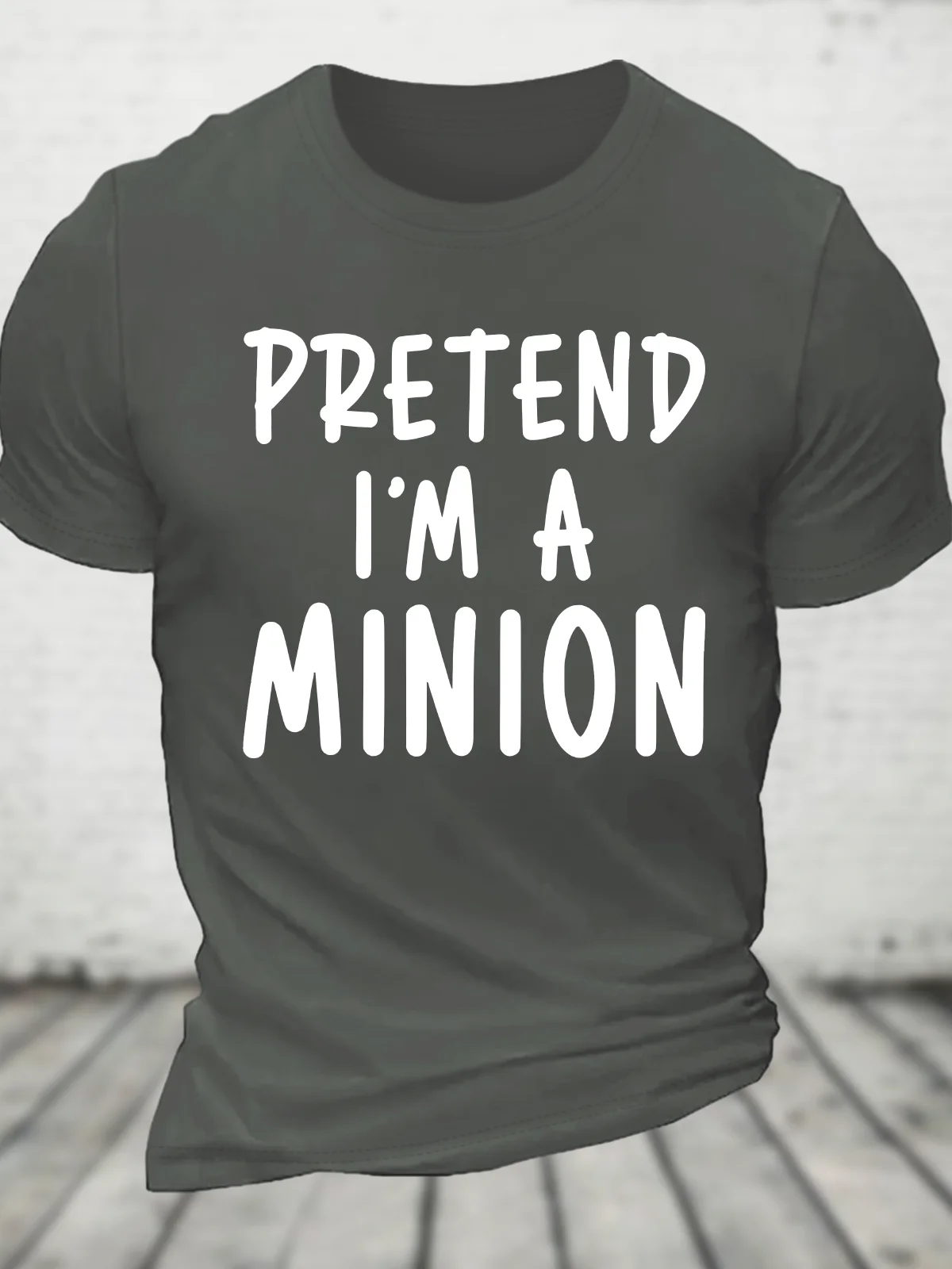 Pretend I'm A Minion Costume Party Funny Cotton T-Shirt