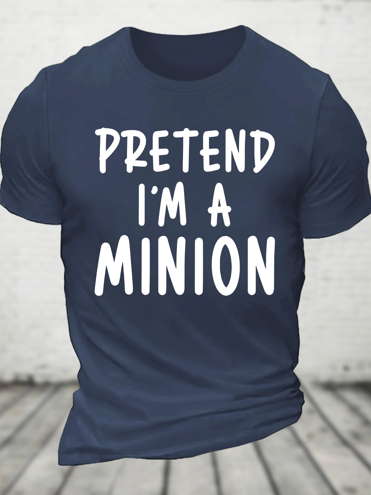 Pretend I'm A Minion Costume Party Funny Cotton T-Shirt