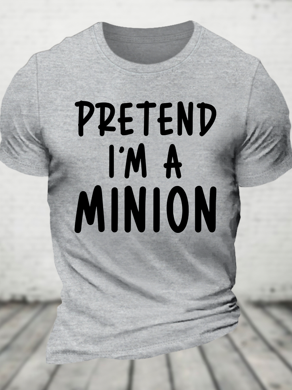 Pretend I'm A Minion Costume Party Funny Cotton T-Shirt