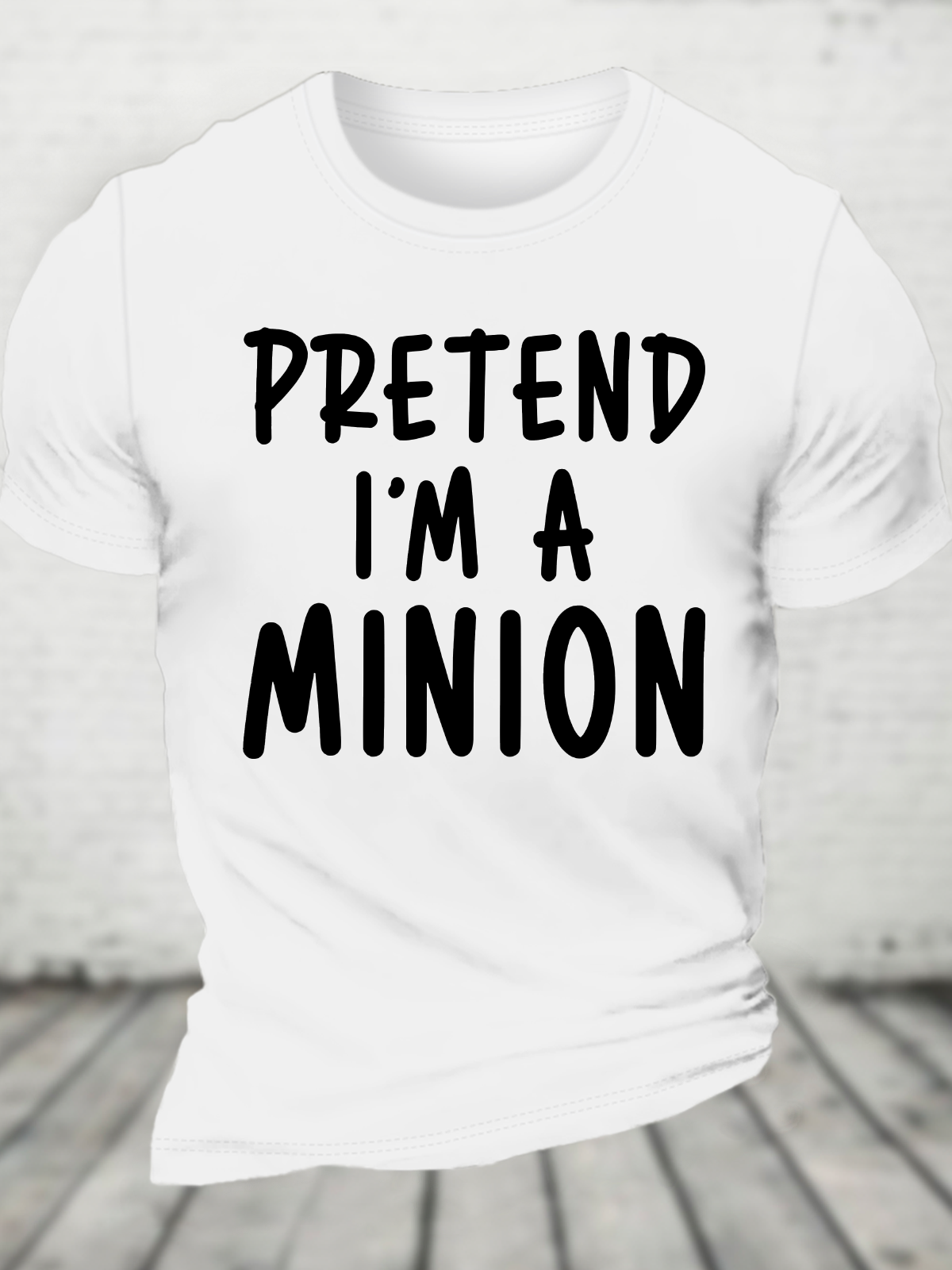 Pretend I'm A Minion Costume Party Funny Cotton T-Shirt