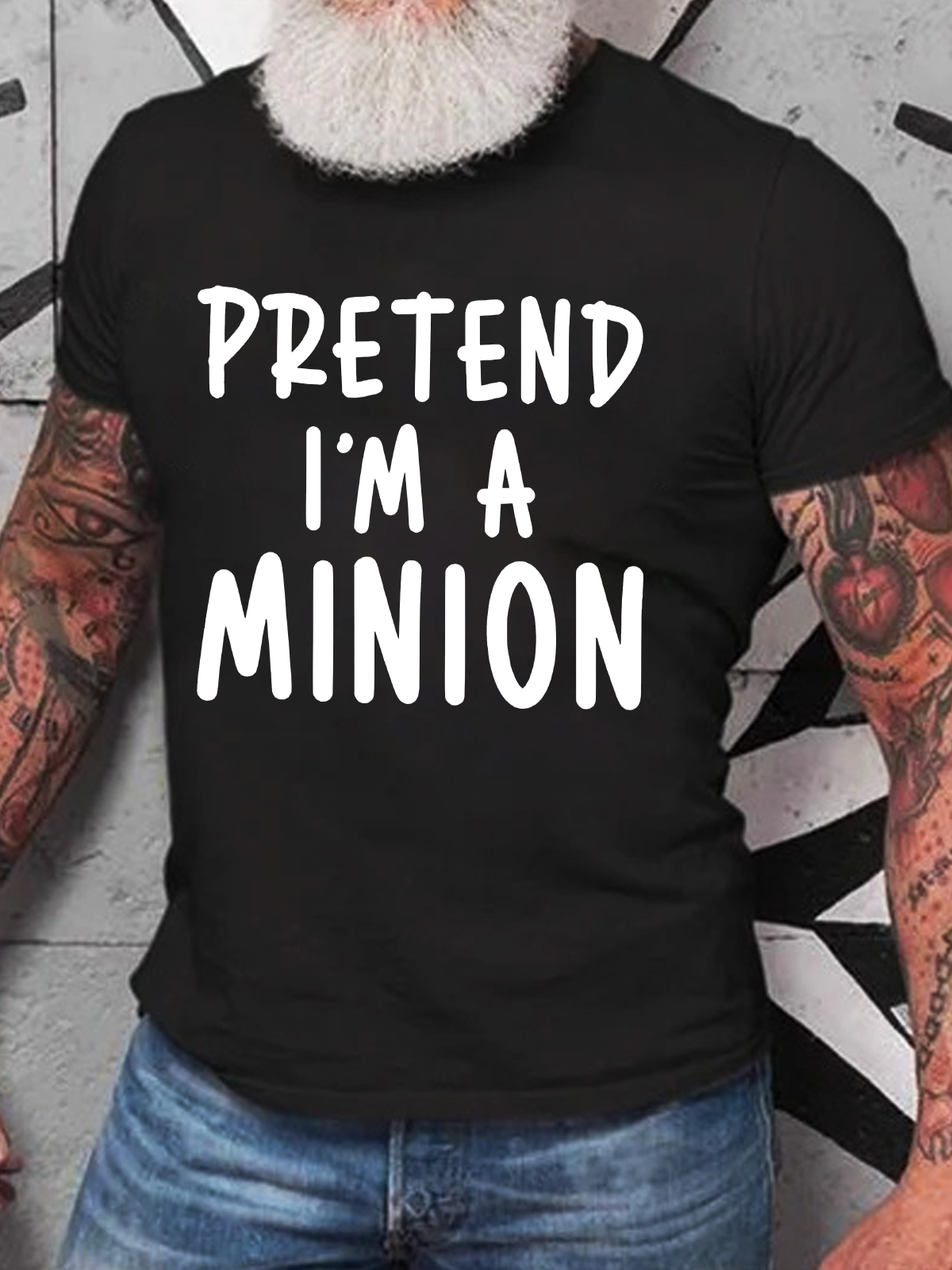 Pretend I'm A Minion Costume Party Funny Cotton T-Shirt