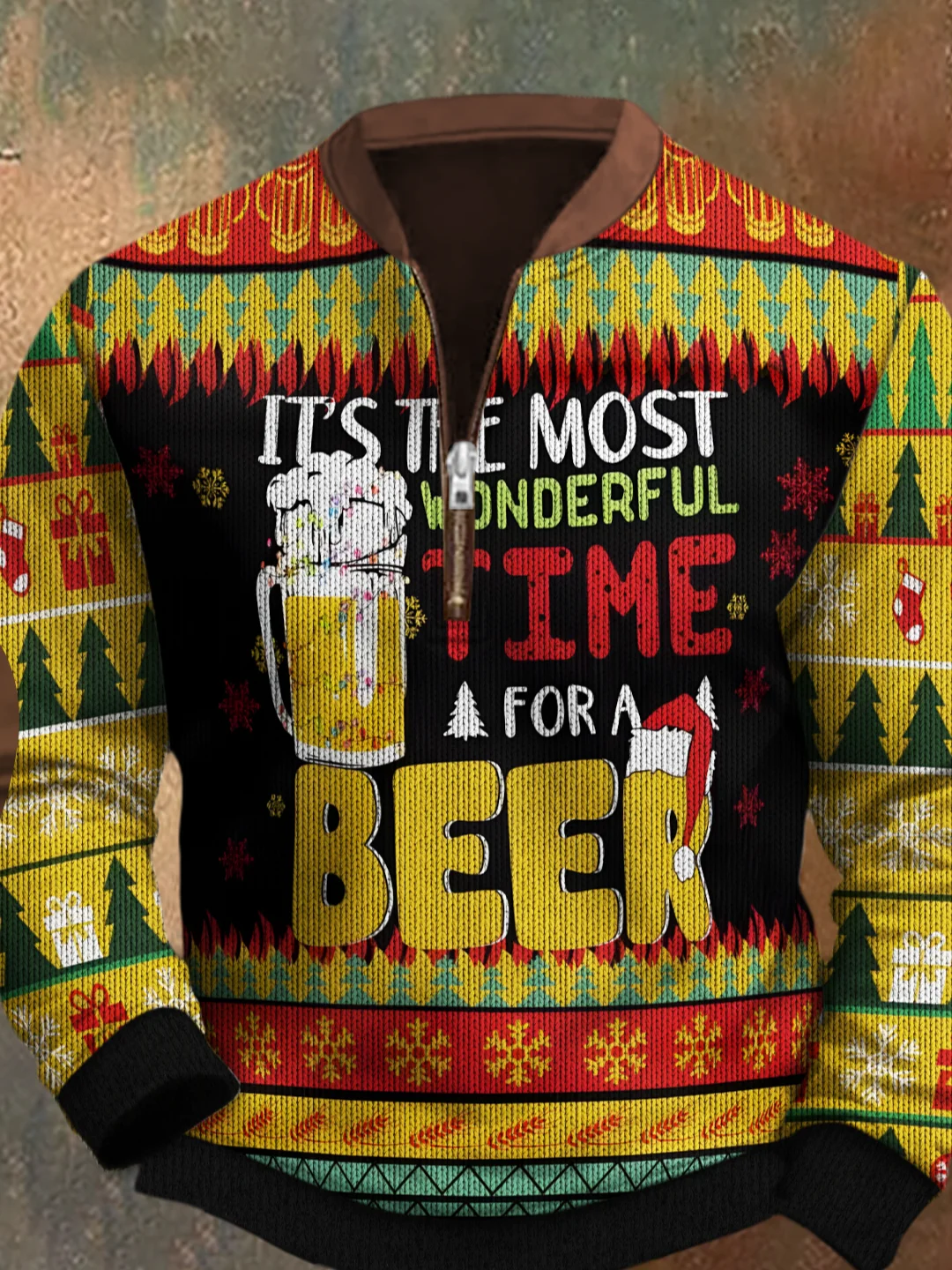 It's The Most Wonderful Time For A Beer Ugly Christmas Sweater Sweatshirt