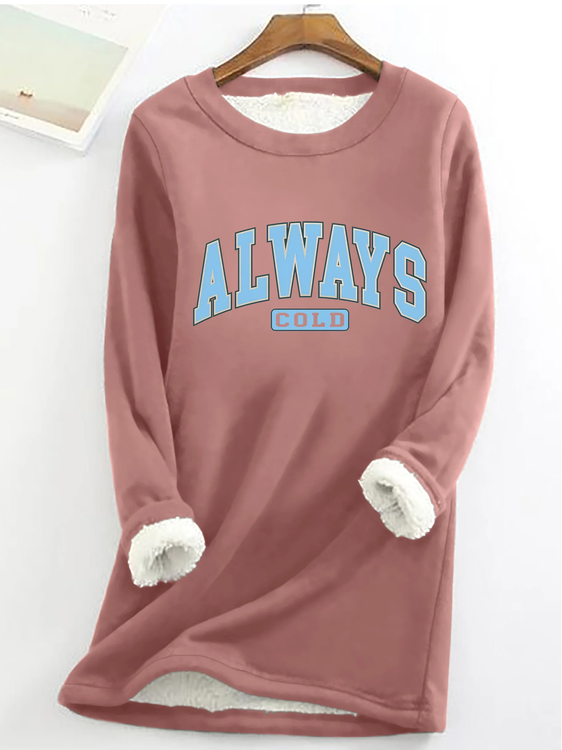 Always Cold Christian Winter Casual Fluff Fleece Fabric Sweatshirt