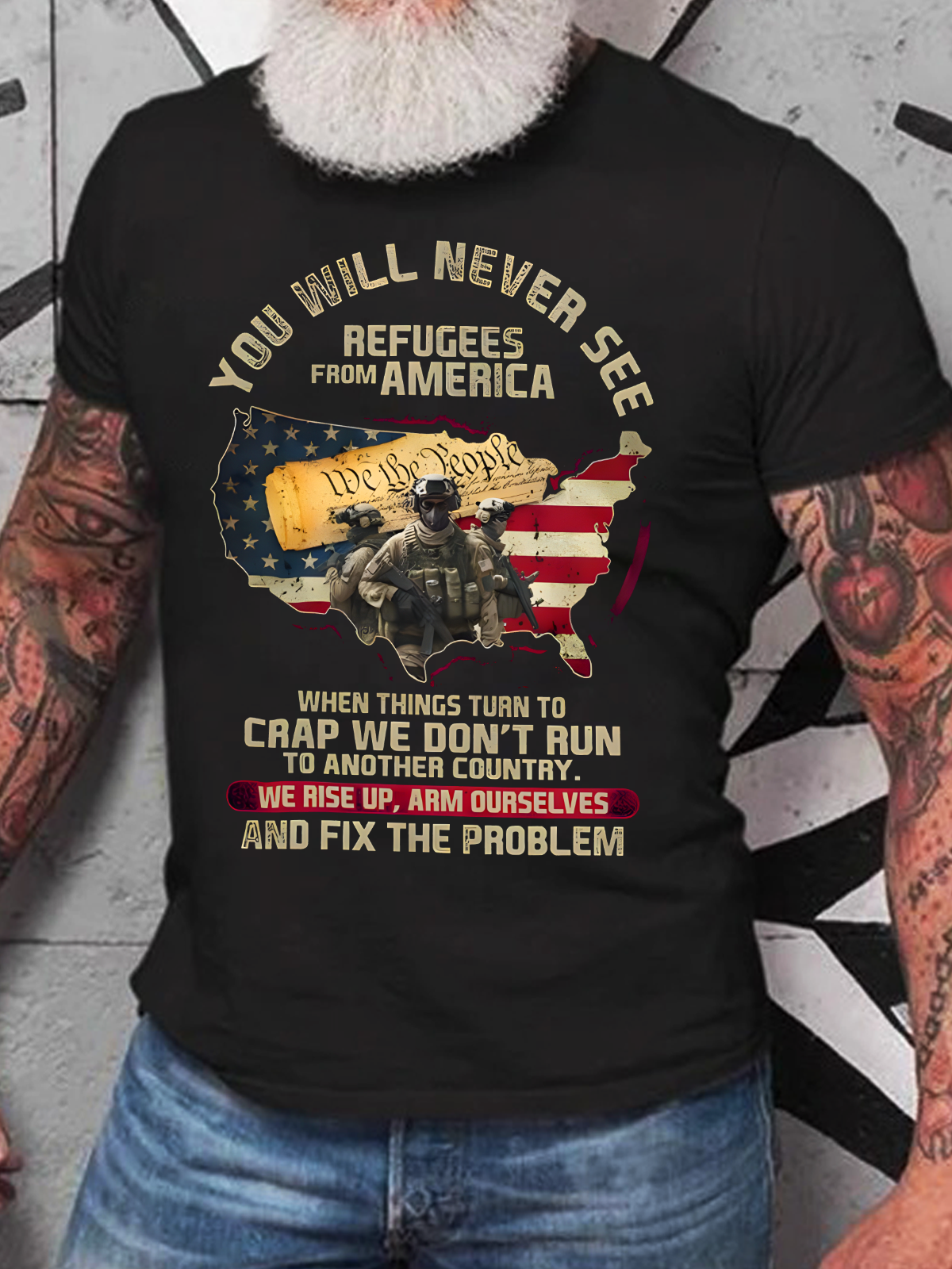 You Will Never See Refugees From America Cotton T-Shirt