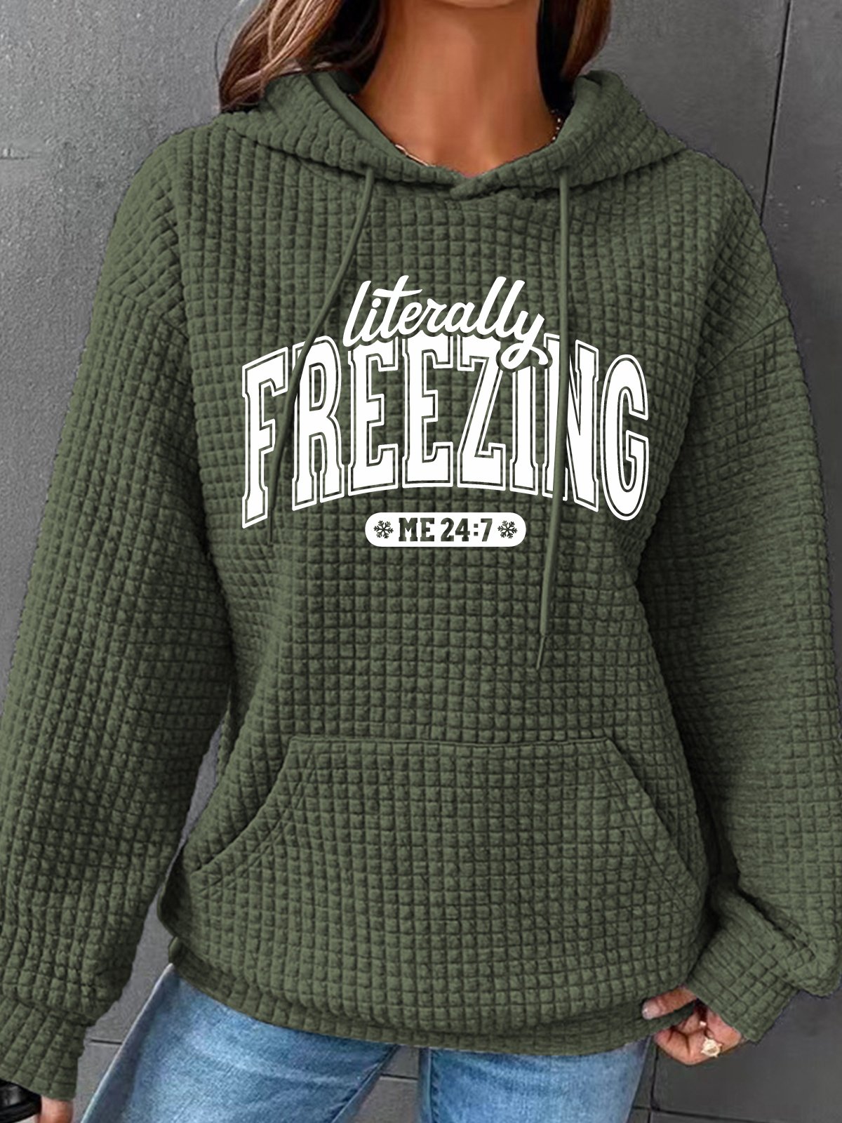 Literally Freezing Always Cold Simple Loose Hoodie