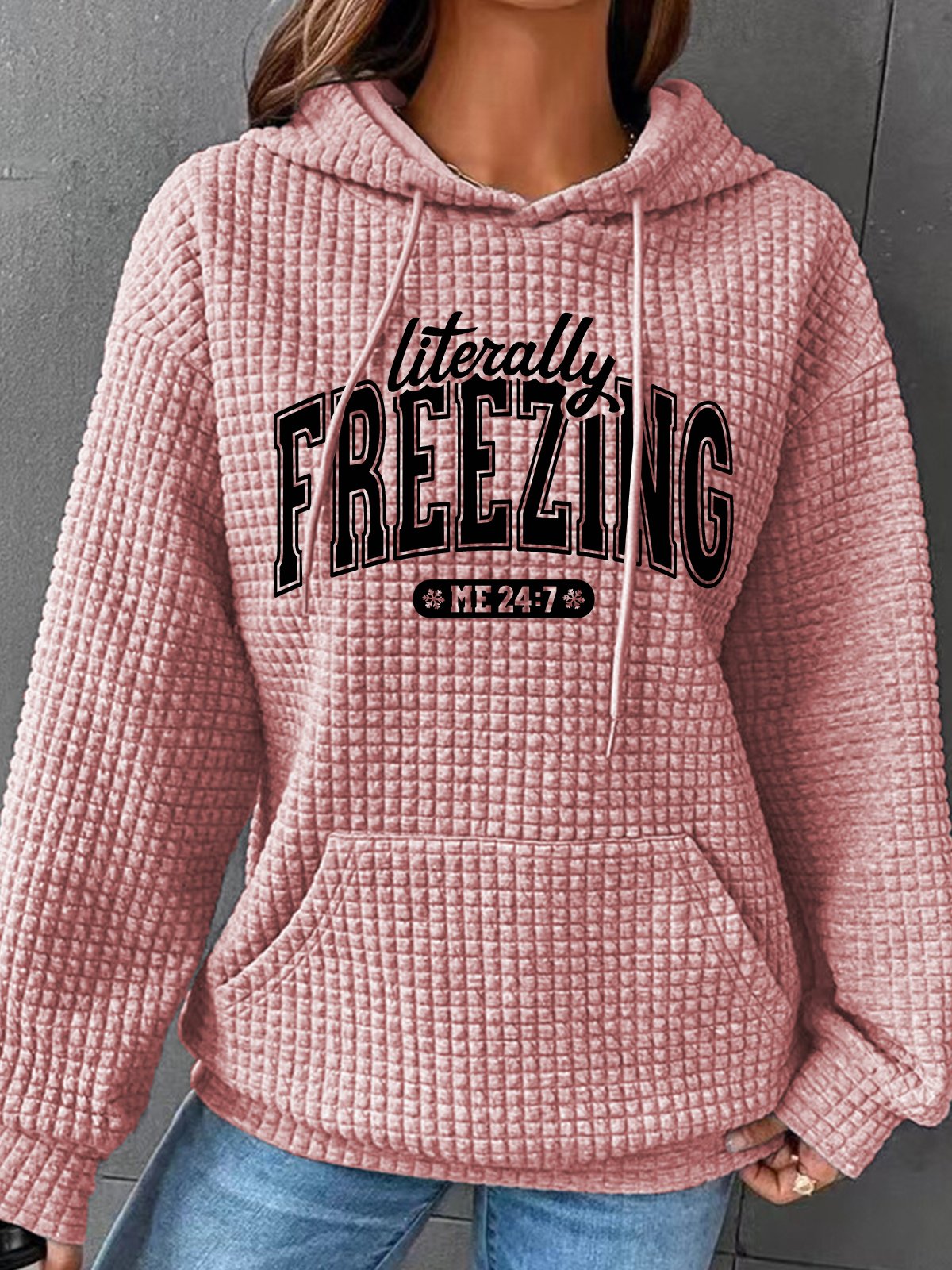 Literally Freezing Always Cold Simple Loose Hoodie