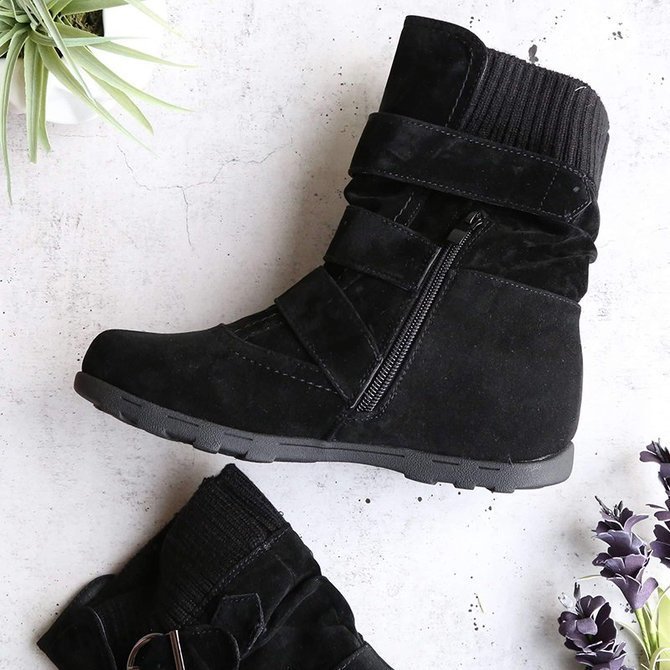 Plain Casual Winter Cotton-Padded Boots