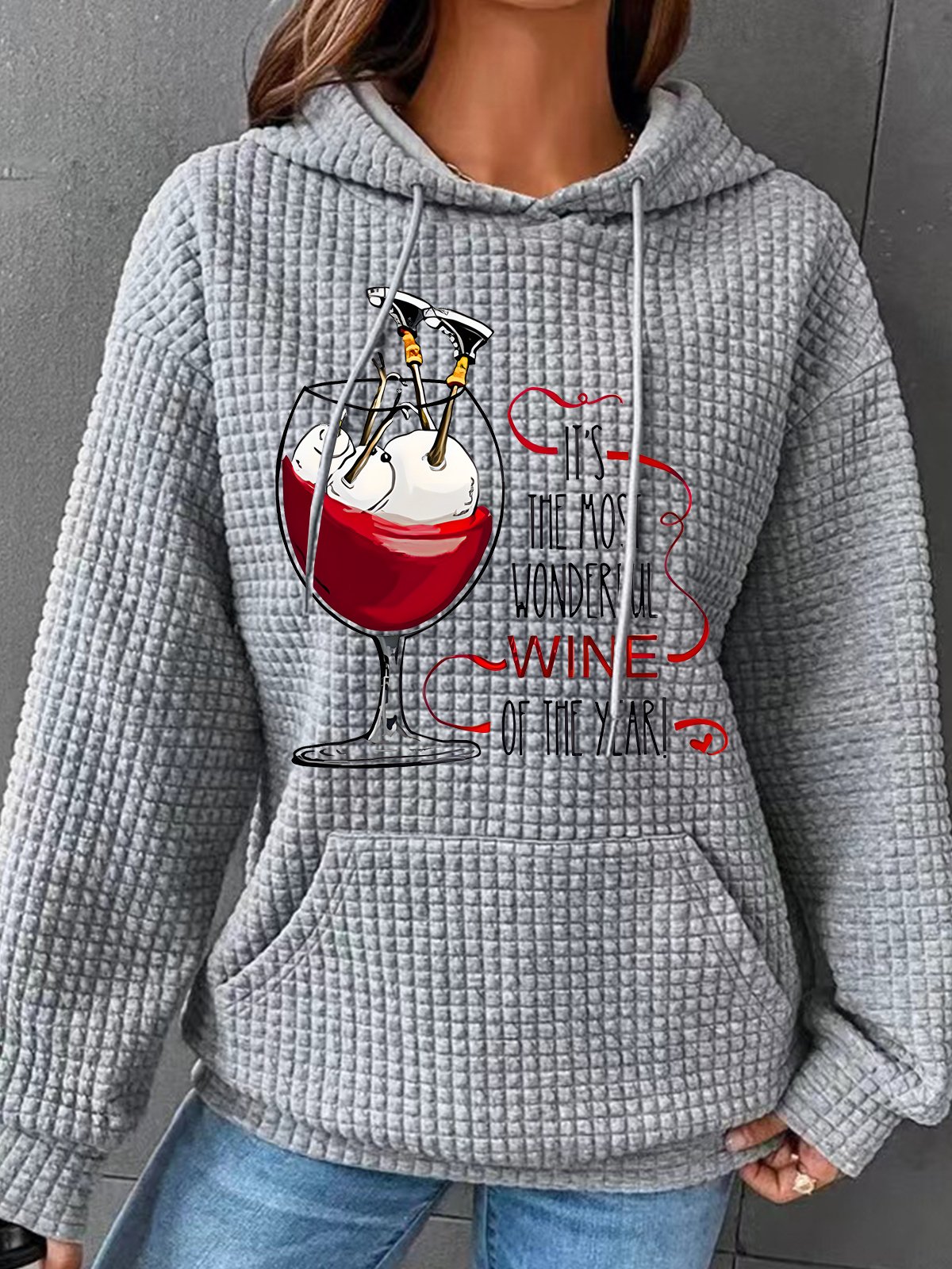 Christmas It’s The Most Wonderful Wine Of The Year Simple Loose Hoodie