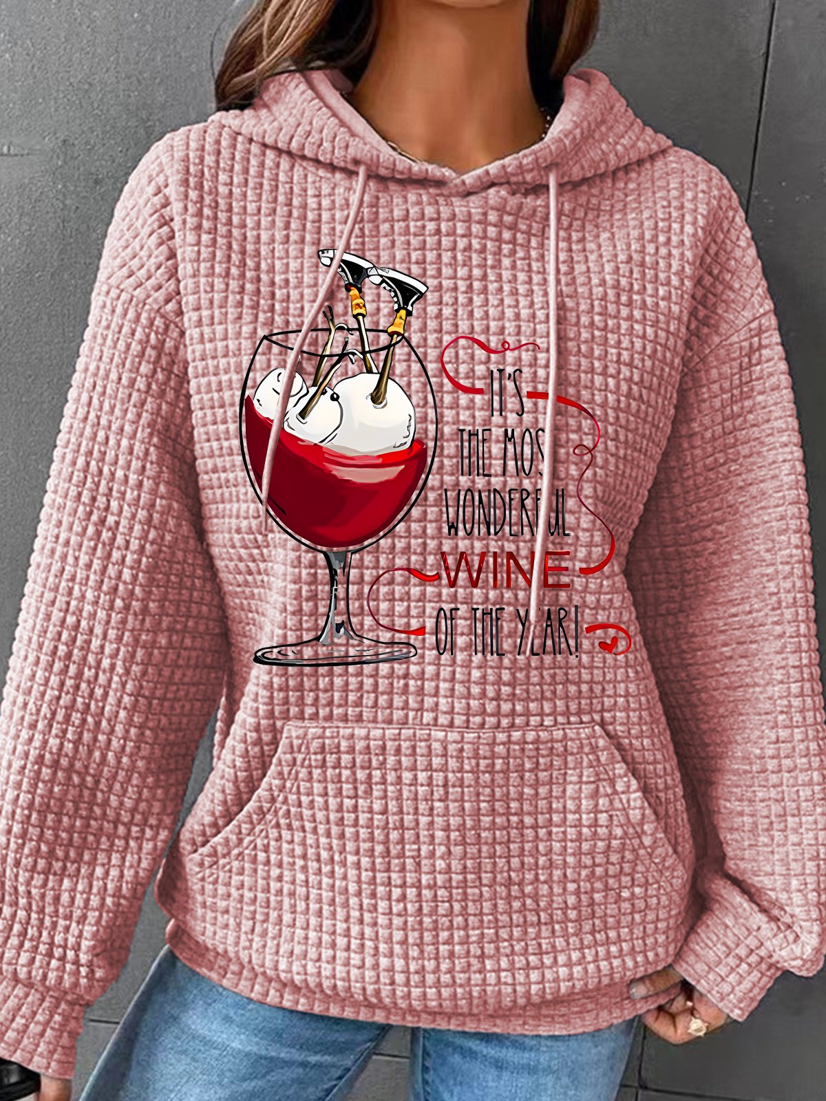 Christmas It’s The Most Wonderful Wine Of The Year Simple Loose Hoodie