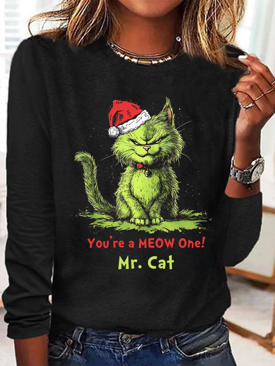 You're A Meow One Mr Cat Casual Long Sleeve Shirt