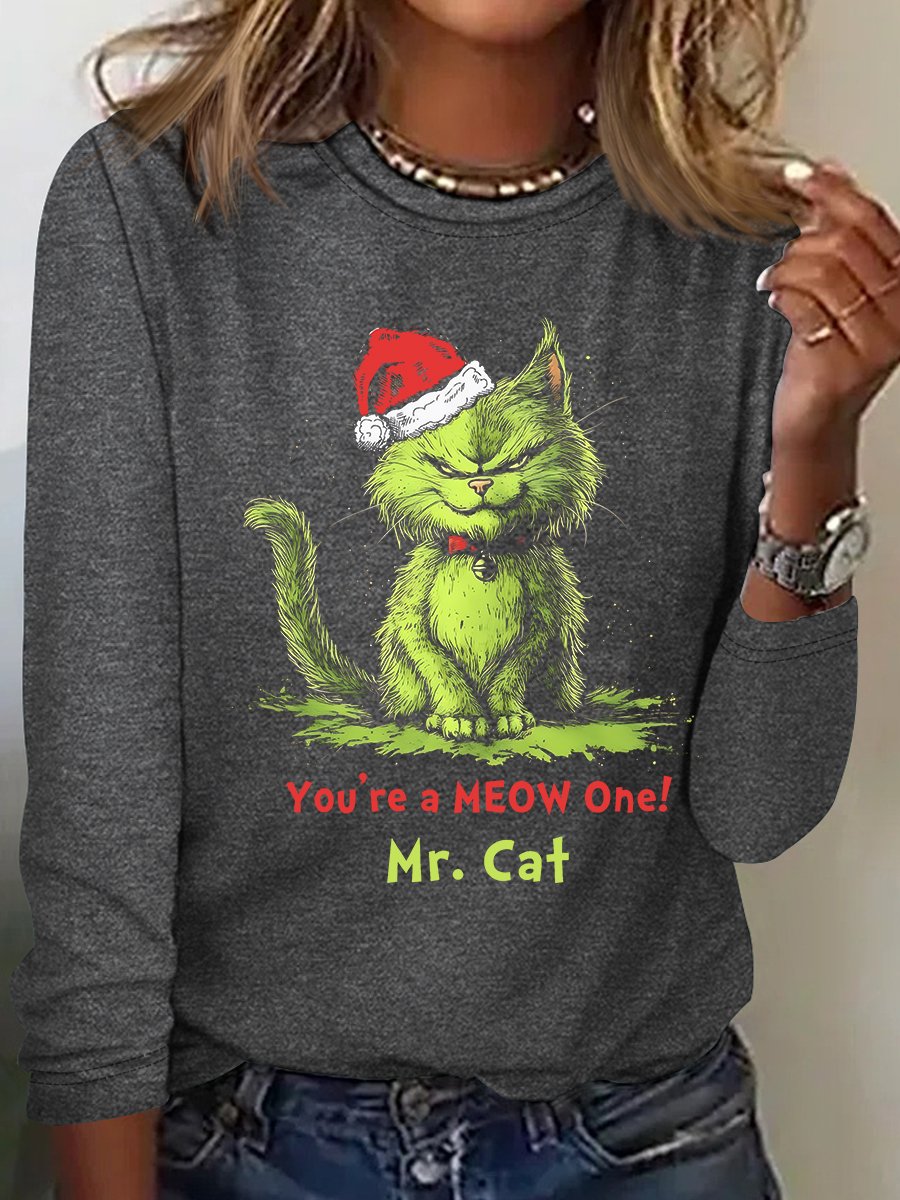 You're A Meow One Mr Cat Casual Long Sleeve Shirt