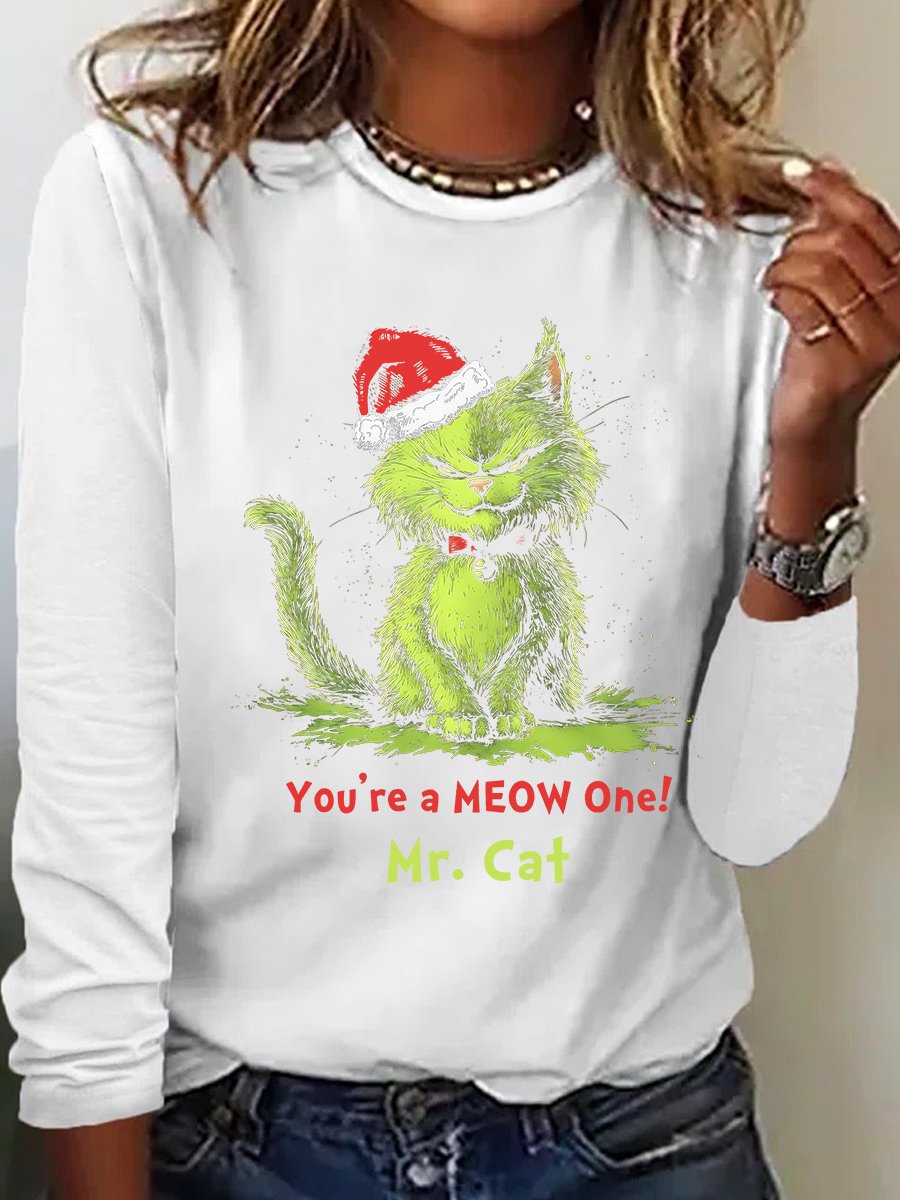 You're A Meow One Mr Cat Casual Long Sleeve Shirt