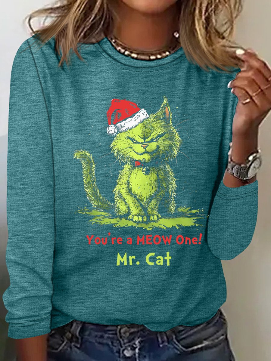 You're A Meow One Mr Cat Casual Long Sleeve Shirt