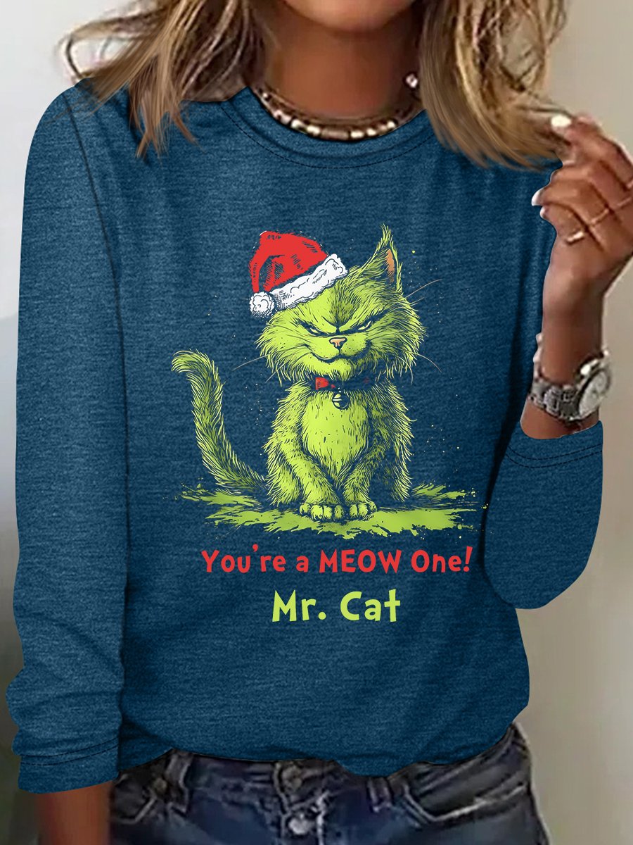 You're A Meow One Mr Cat Casual Long Sleeve Shirt