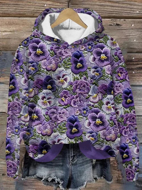 Violet Plant Flower Art Hoodie