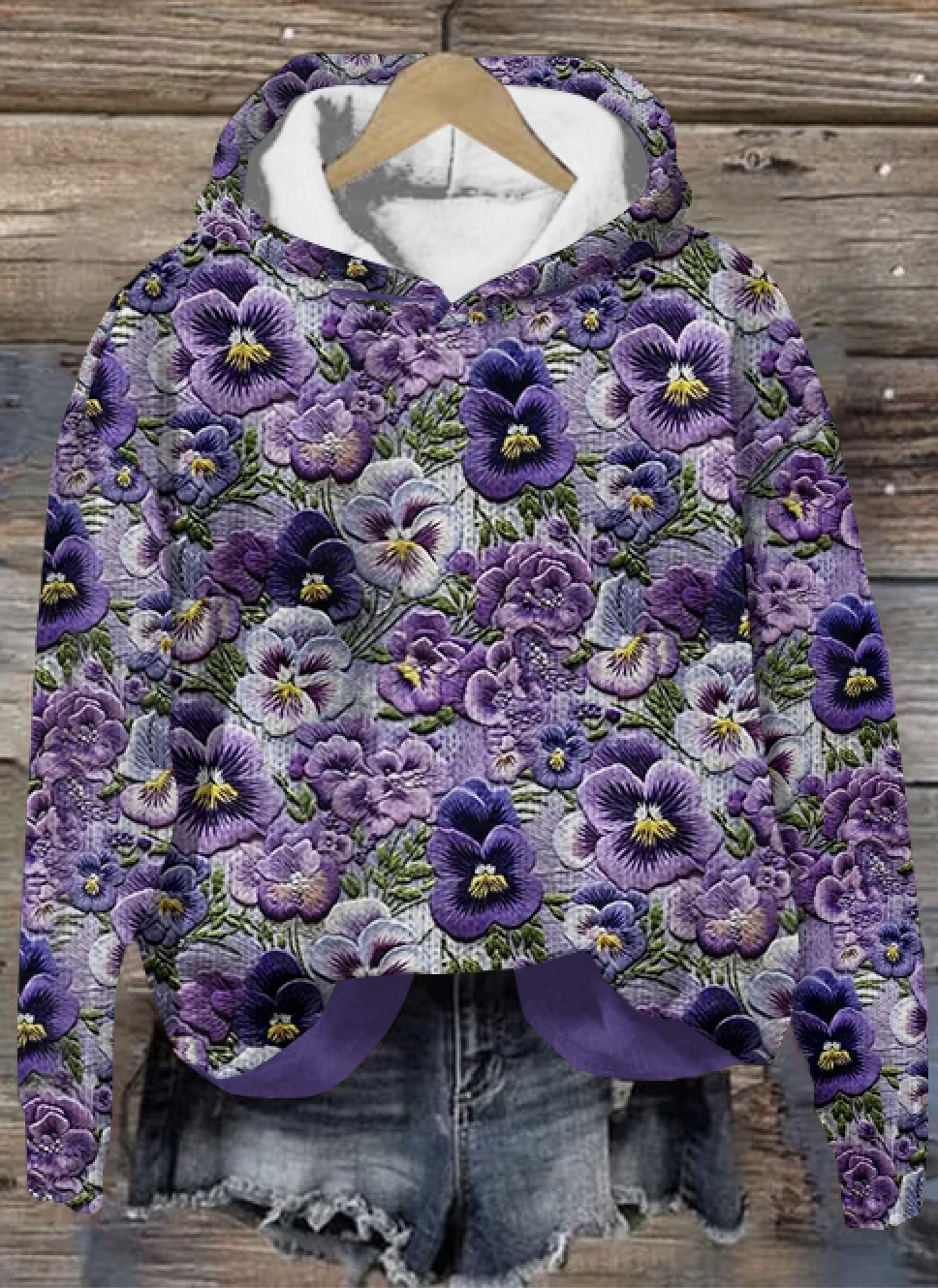 Violet Plant Flower Art Hoodie