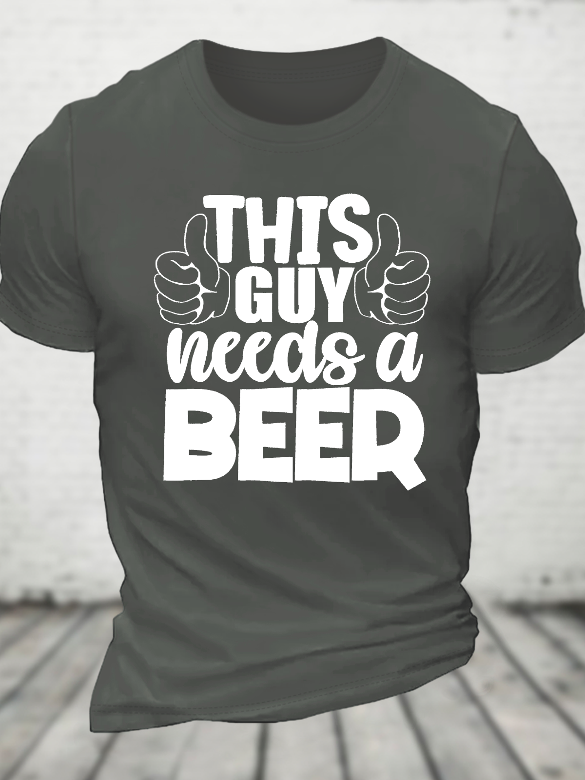 This Guy Needs A Beer Cotton T-Shirt