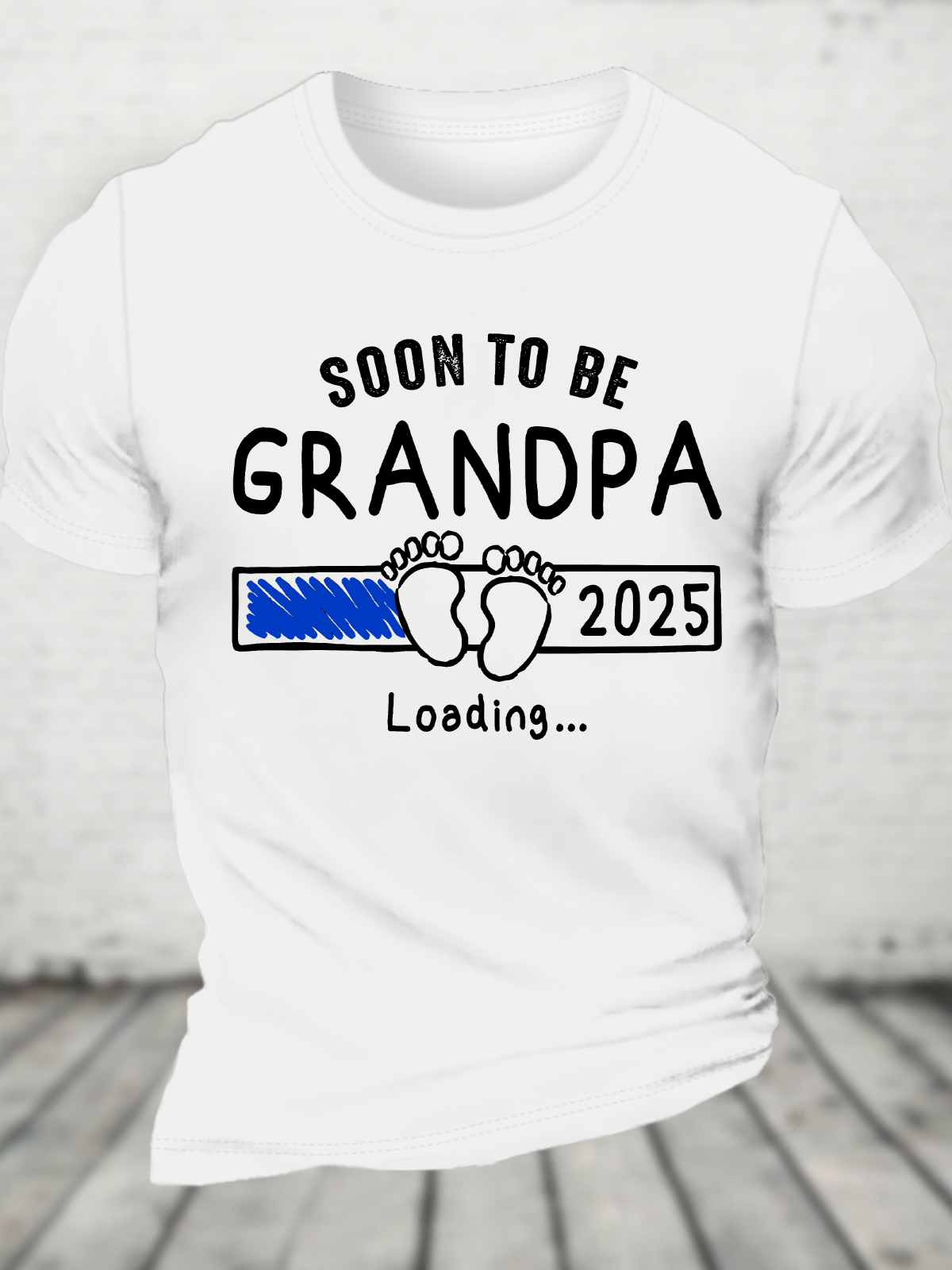 Soon To Be Grandpa 2025 Loading Cotton T-Shirt