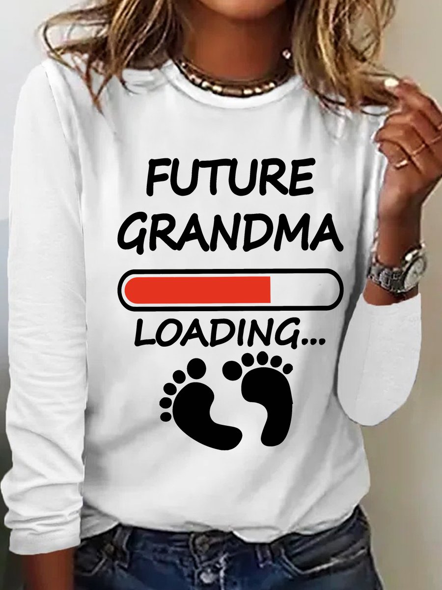 Future Grandma Loading Casual Long Sleeve Shirt