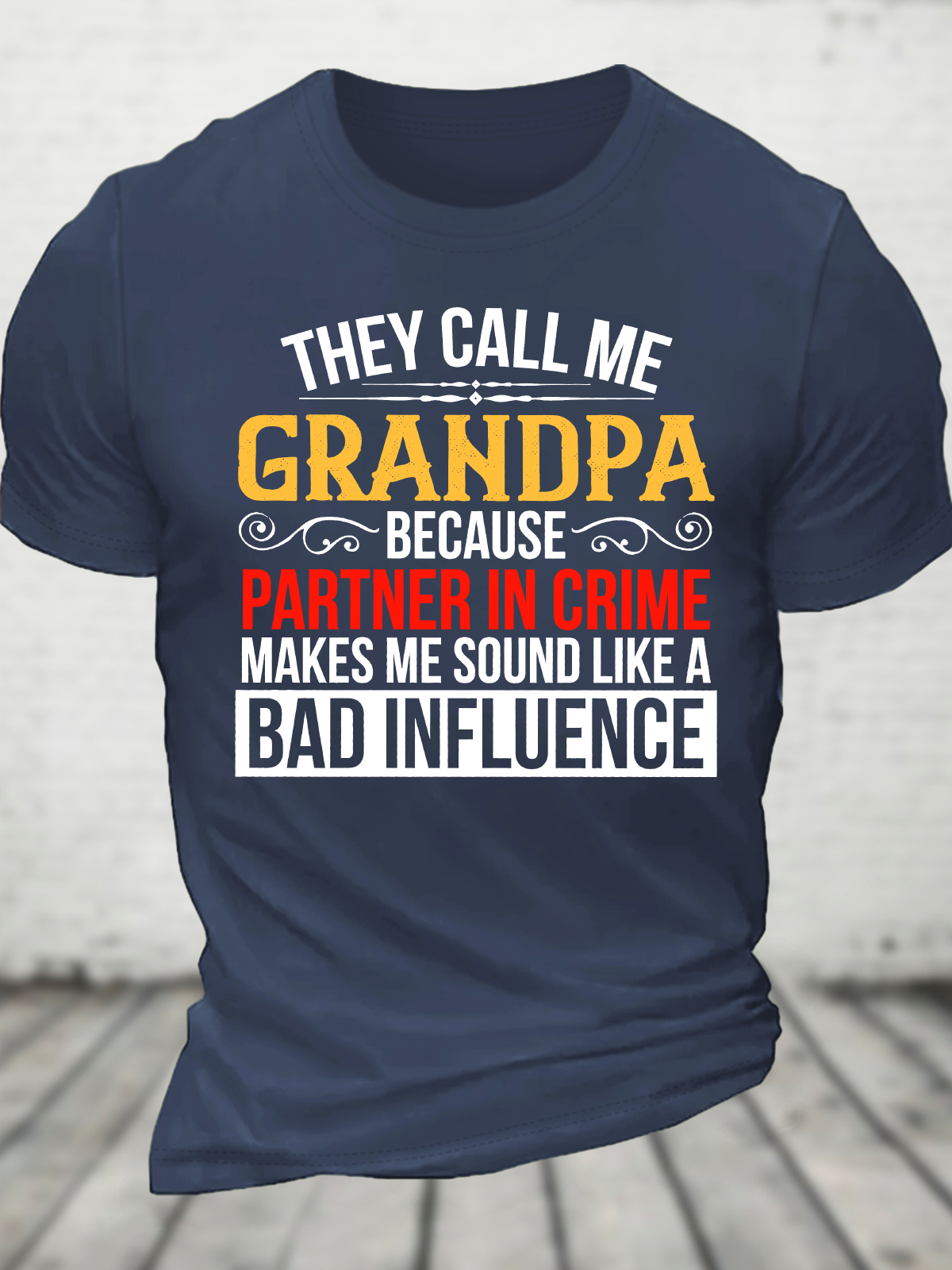 Grandpa Partner In Crime Cotton T-Shirt