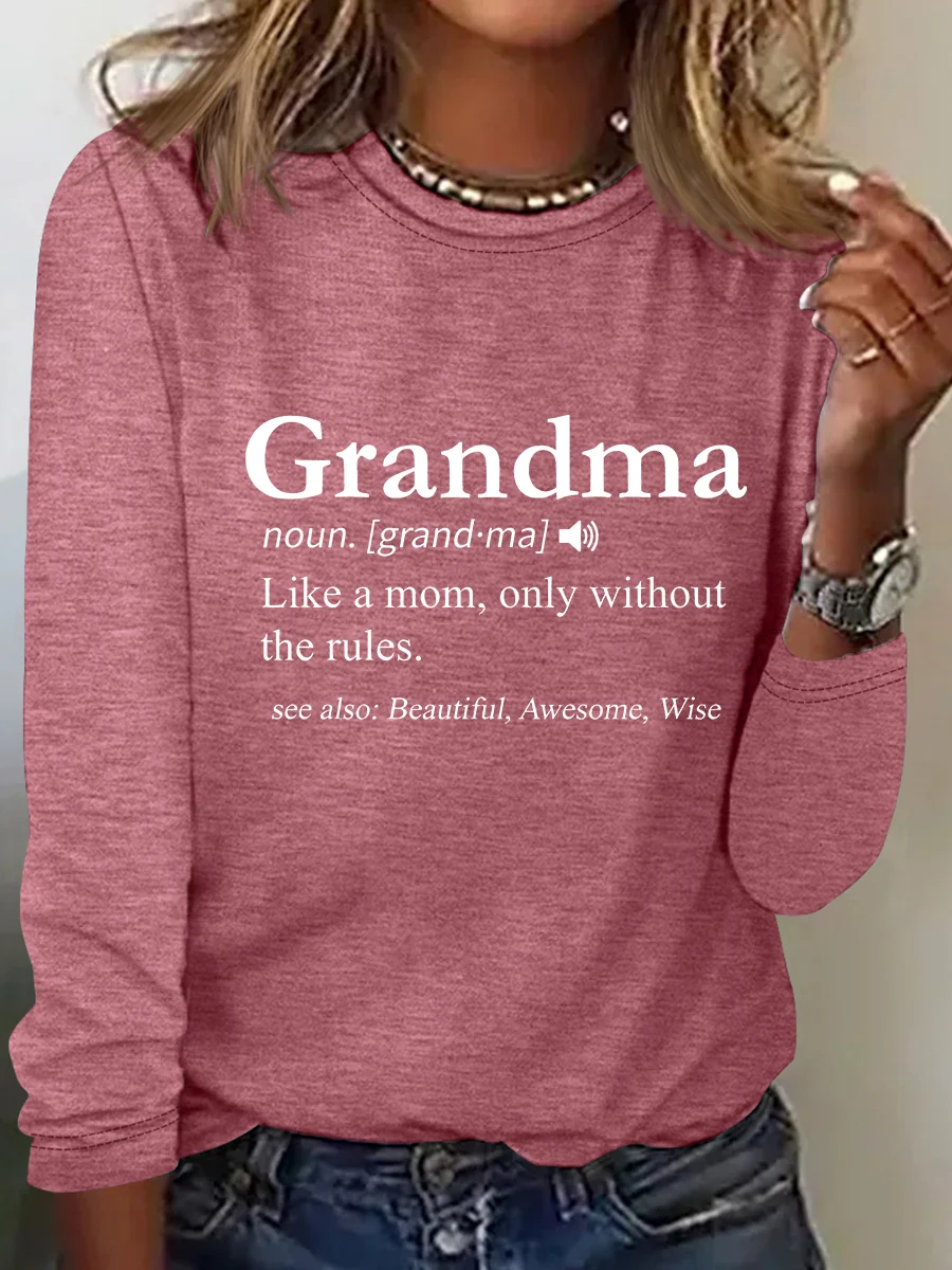 Grandma Definition Casual Long Sleeve Shirt