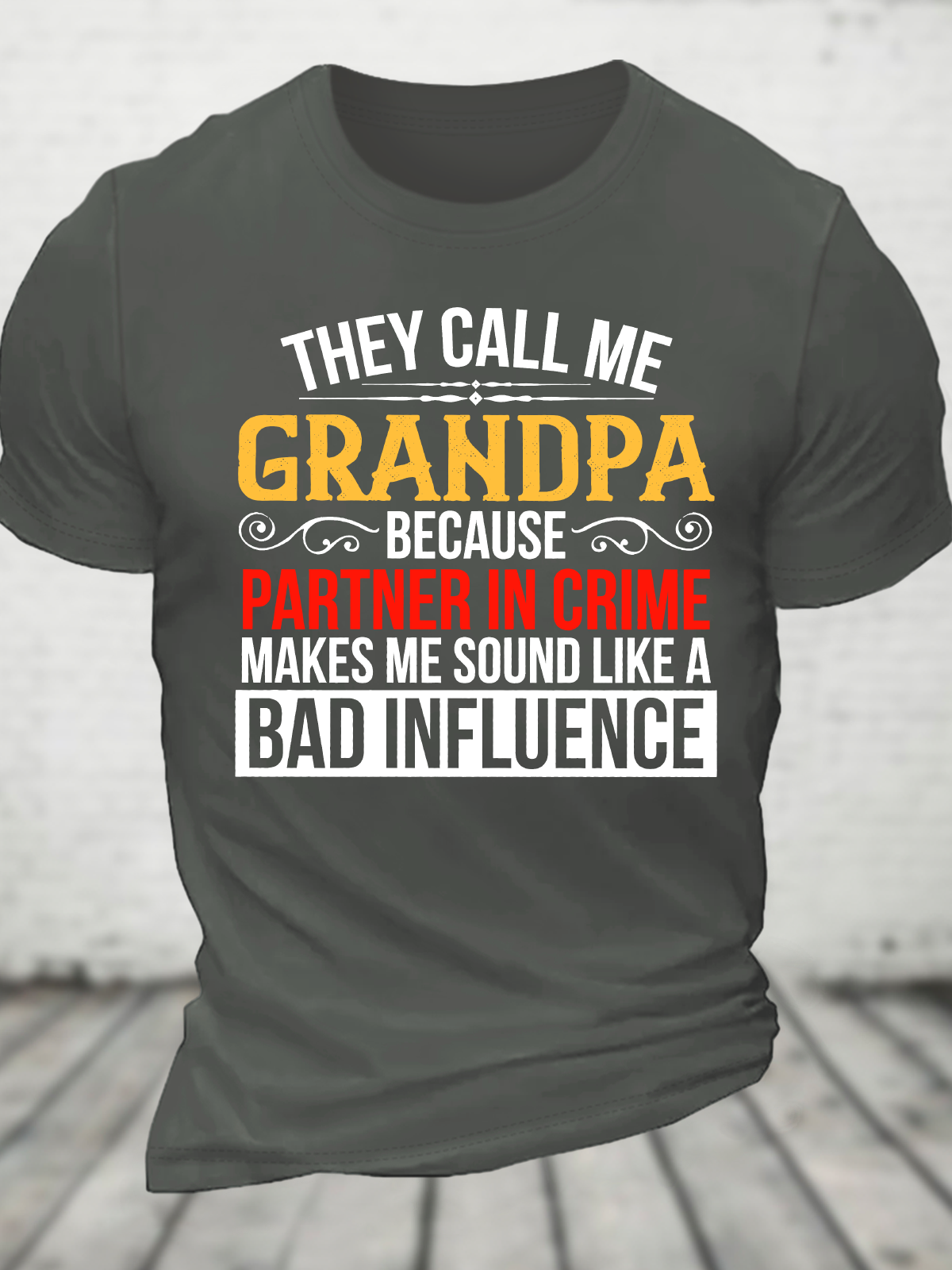 Grandpa Partner In Crime Cotton T-Shirt