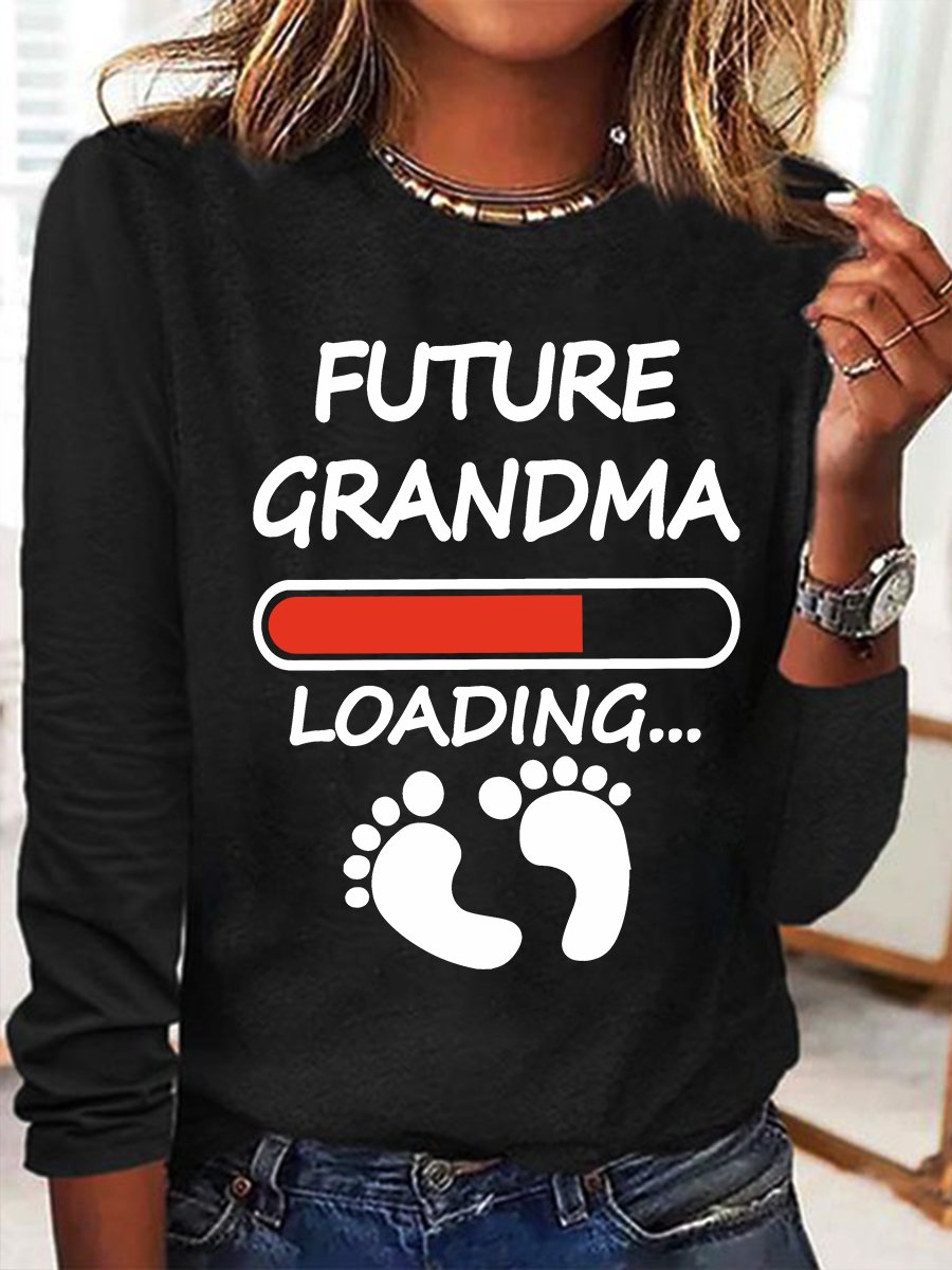 Future Grandma Loading Casual Long Sleeve Shirt