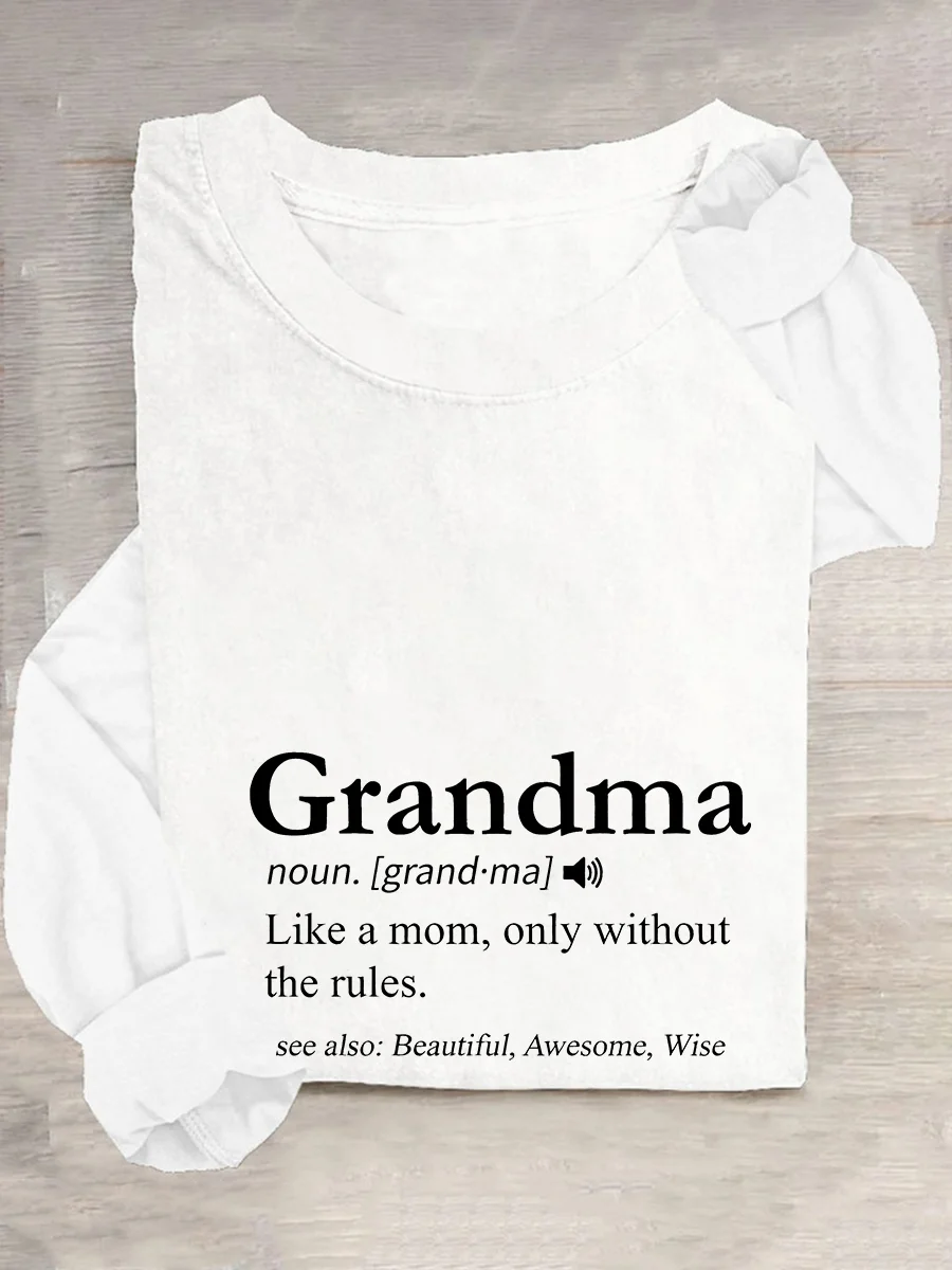 Grandma Definition Casual Long Sleeve Shirt