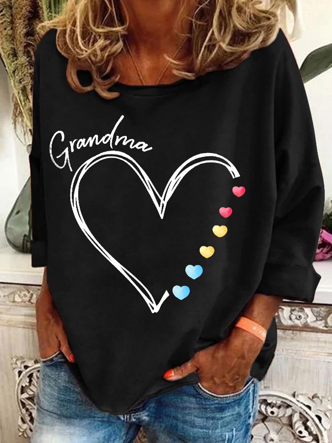 Grandma Heart Casual Sweatshirt