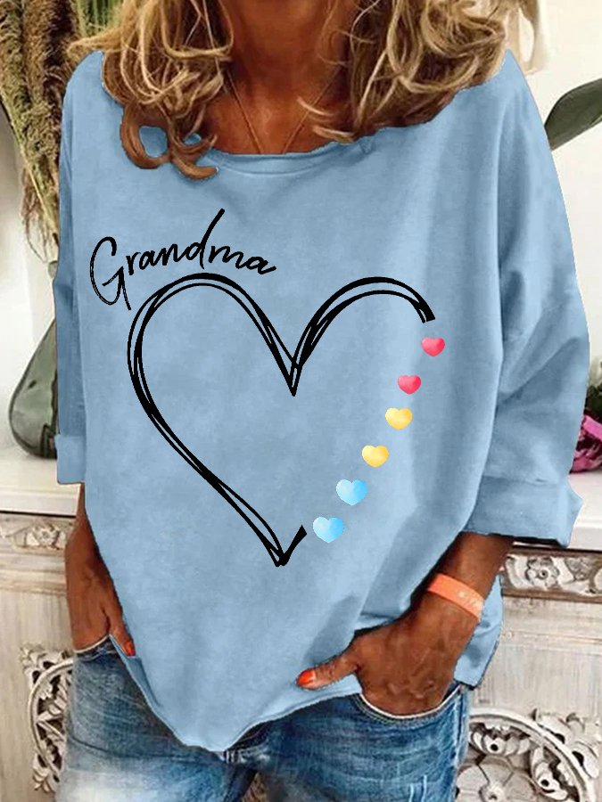 Grandma Heart Casual Sweatshirt