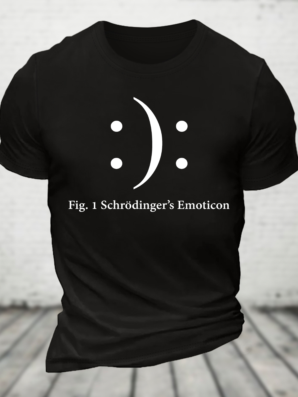 Schrodinger's Emoticon Cotton T-Shirt