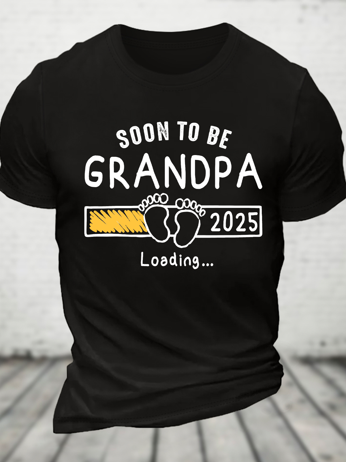 Soon To Be Grandpa 2025 Loading Cotton T-Shirt