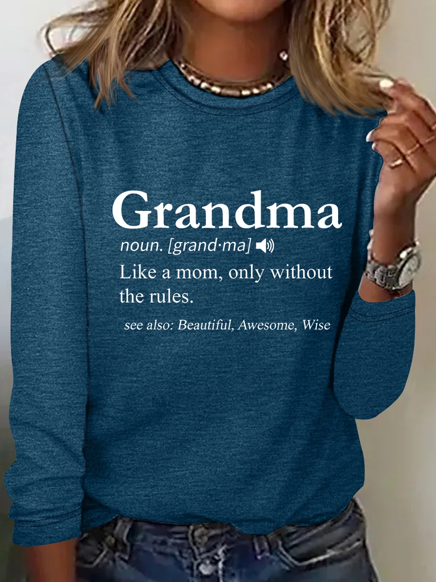 Grandma Definition Casual Long Sleeve Shirt