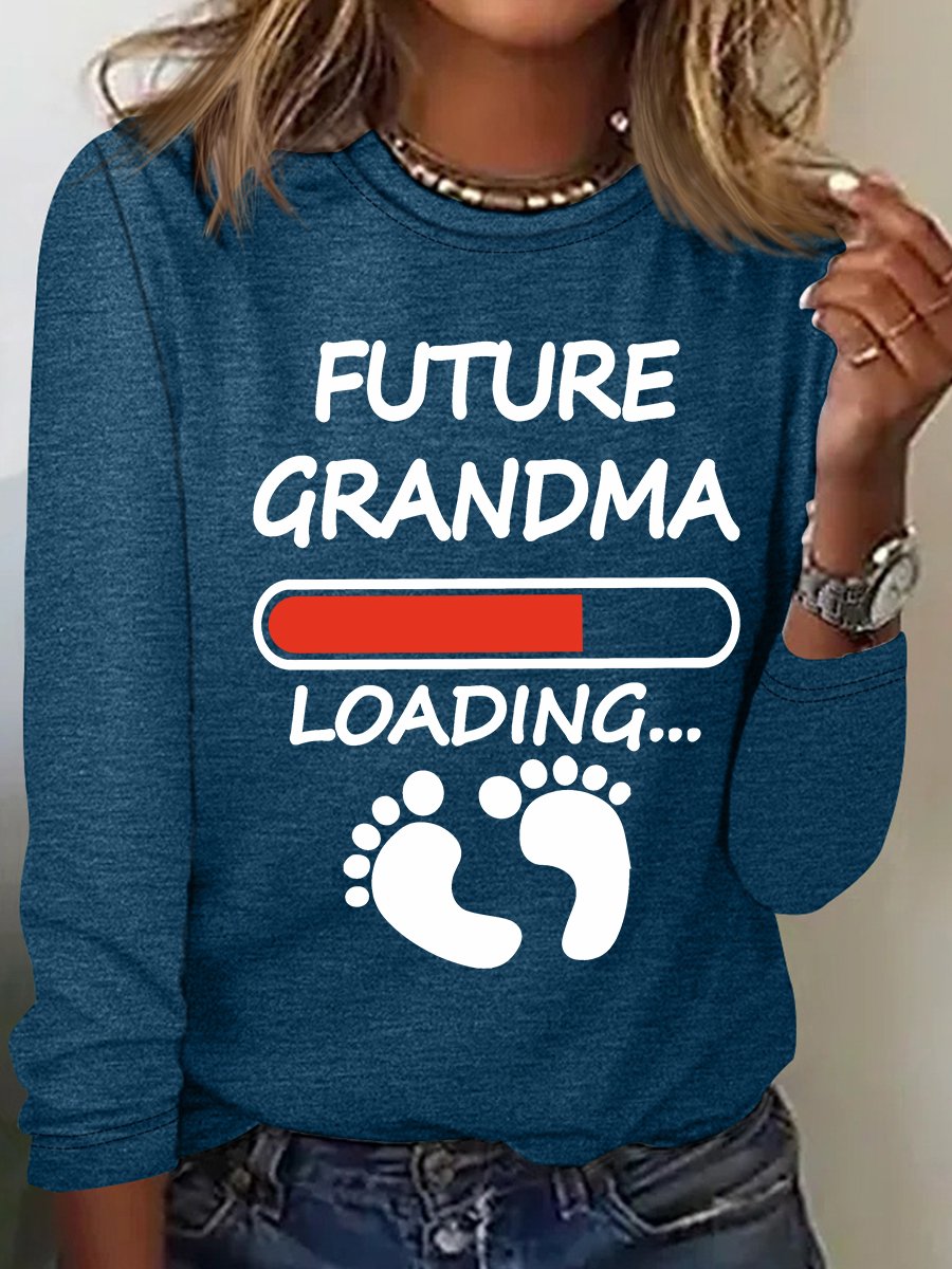 Future Grandma Loading Casual Long Sleeve Shirt