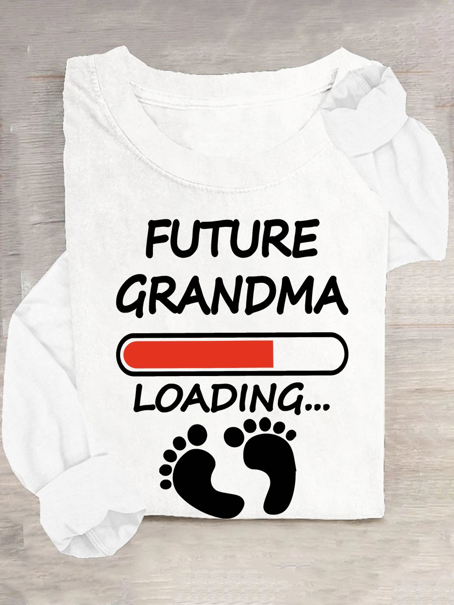 Future Grandma Loading Casual Long Sleeve Shirt