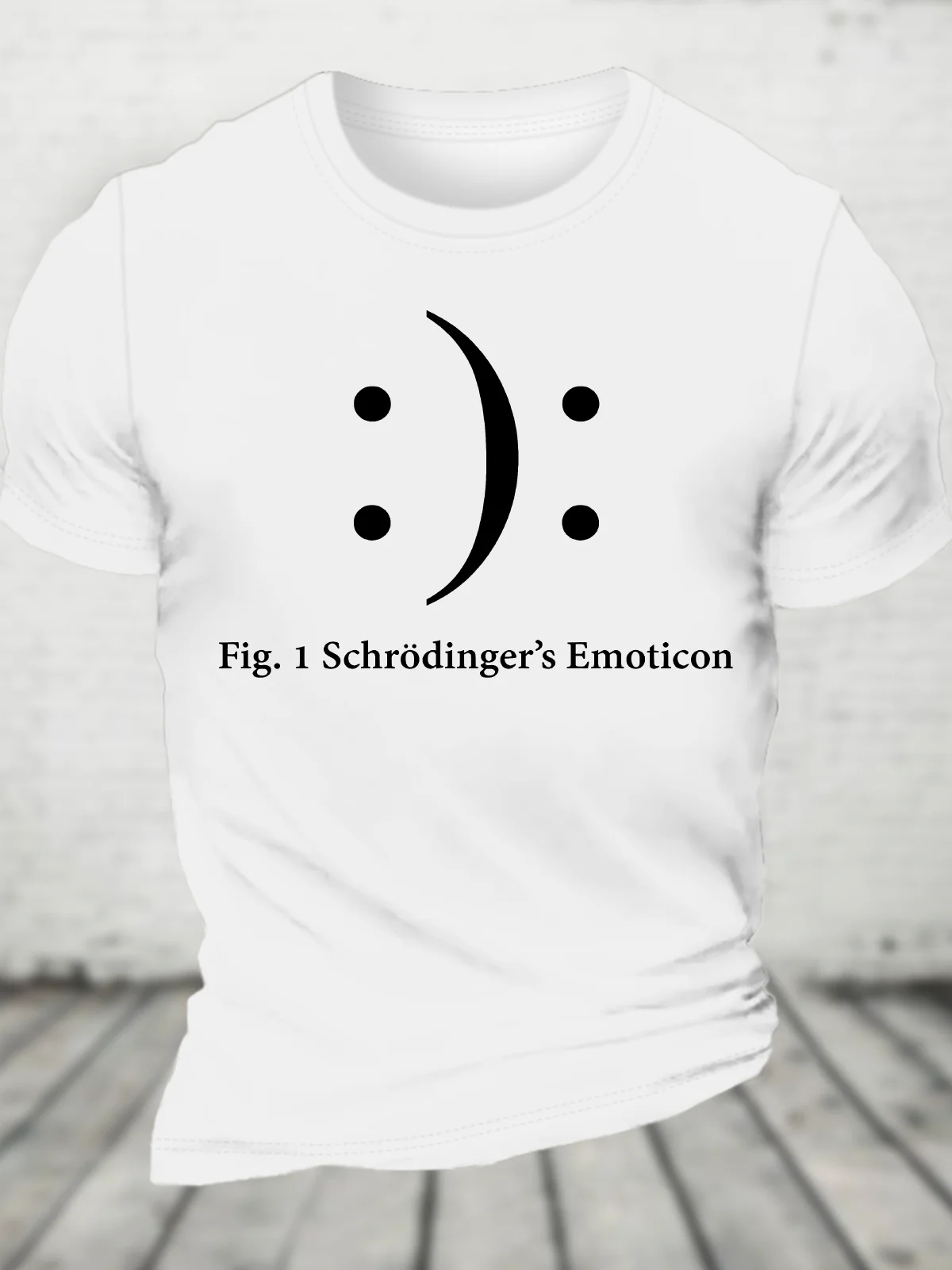 Schrodinger's Emoticon Cotton T-Shirt